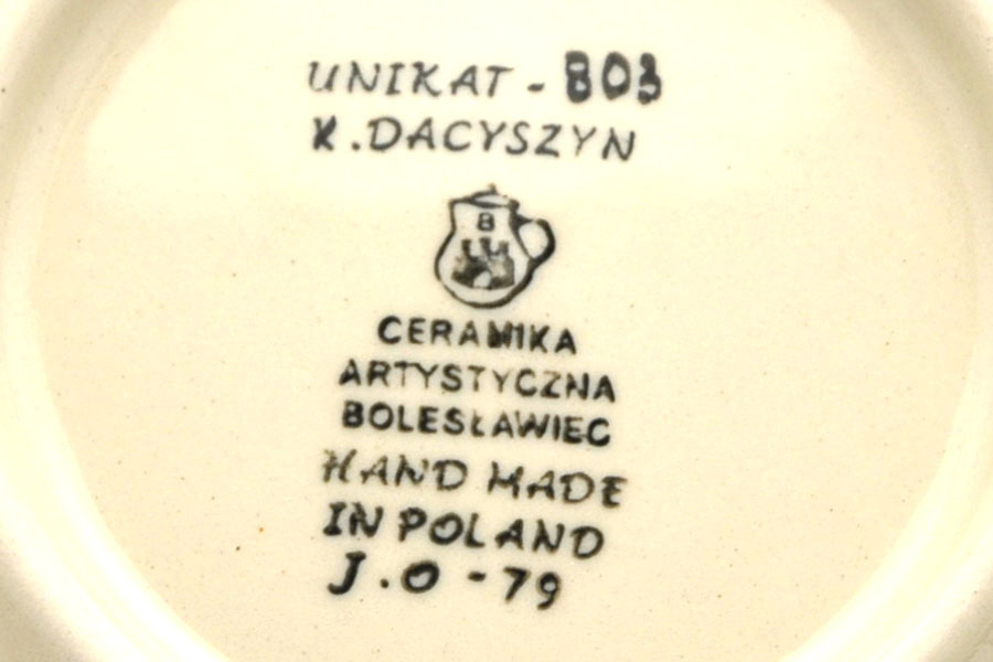 Polish Pottery Bowl - Soup/Pasta - Unikat Signature - U803 Image a