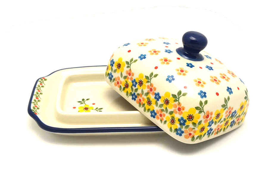 Polish Pottery Butter Dish - Buttercup Image a