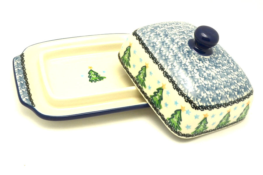 Polish Pottery Butter Dish - Evergreens Image a