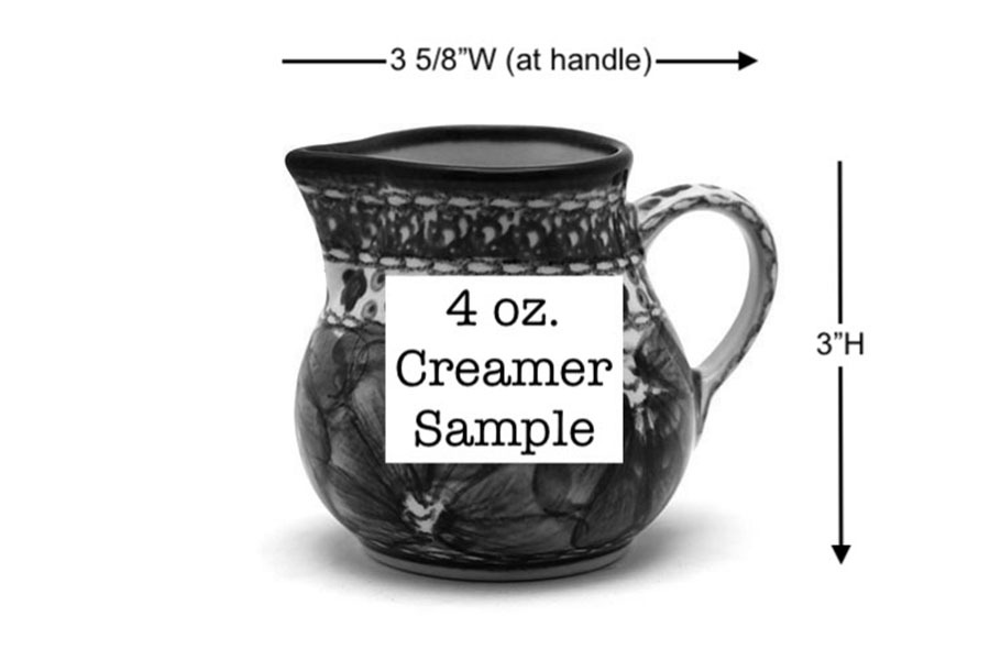 Polish Pottery Creamer - 4 oz. - Clover Field Image a