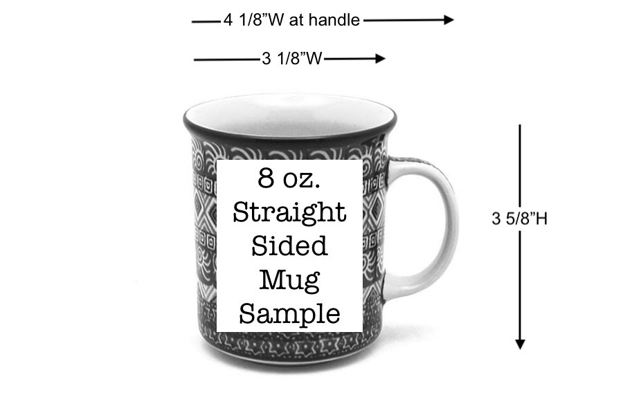 Polish Pottery Mug - Straight Sided - Maraschino Image a