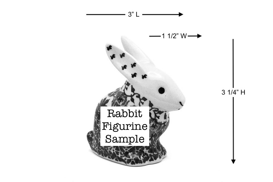 Polish Pottery Rabbit Figurine - Small - Garden Party Image a