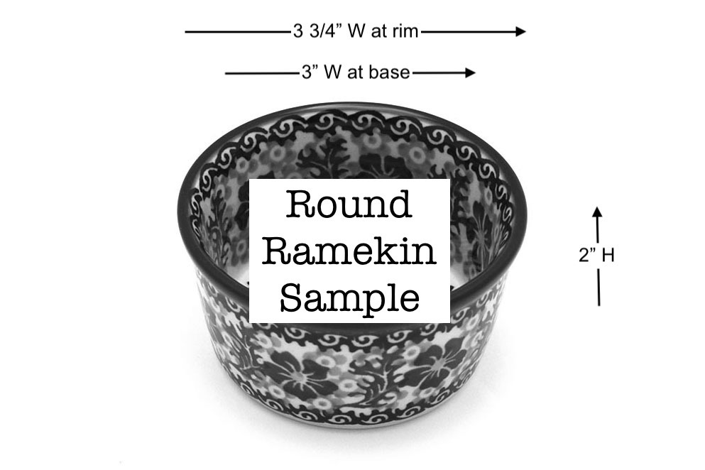 Polish Pottery Ramekin - Forget-Me-Knot Image a