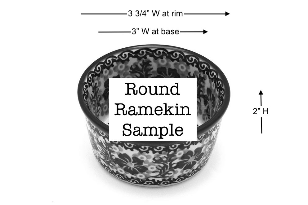 Polish Pottery Ramekin - Strawberry Field Image a