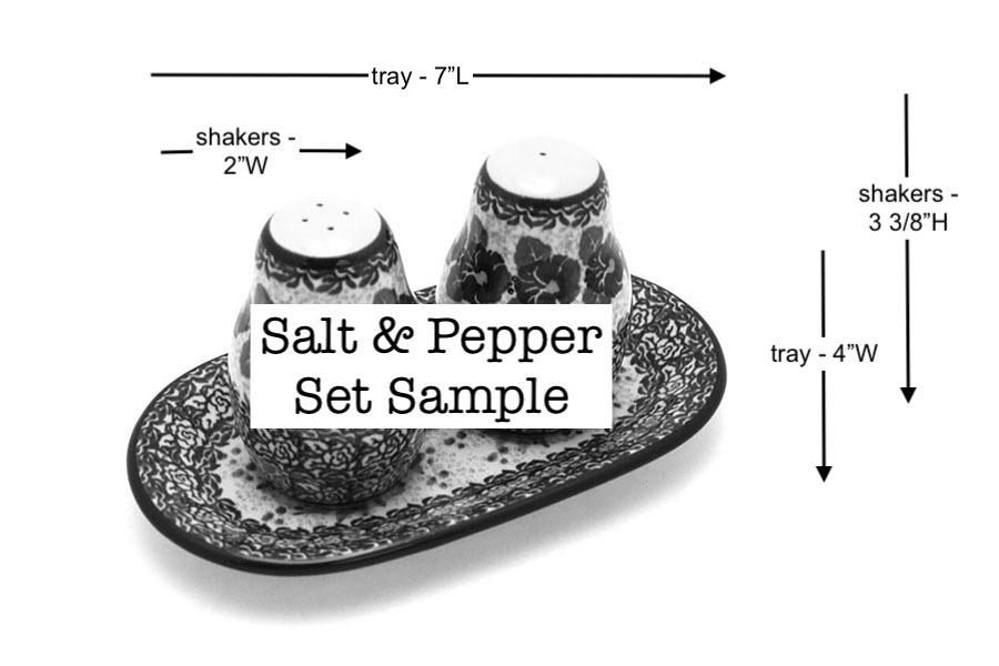 Polish Pottery Salt & Pepper Set - Tulip Trellis Image a