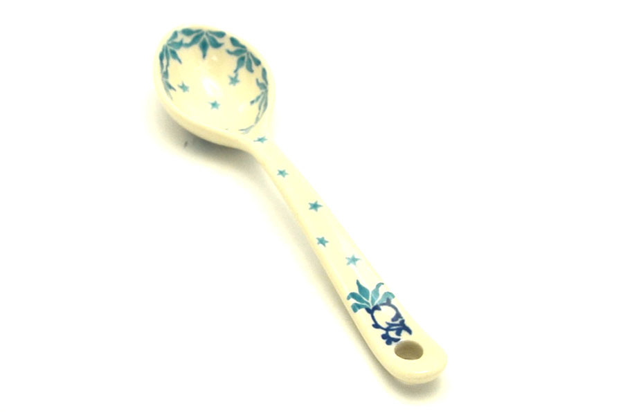 Polish Pottery Spoon - Medium - Jack Frost Image a