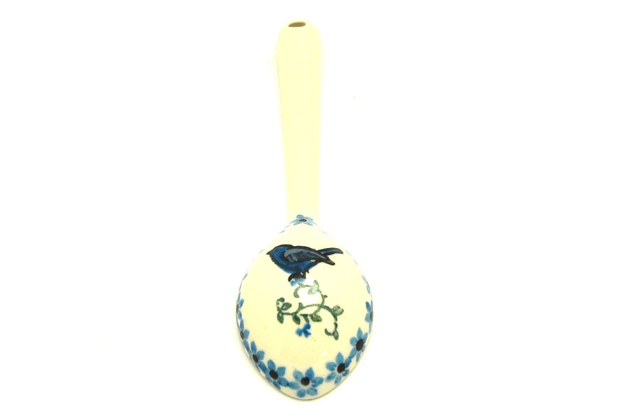Polish Pottery Spoon - Medium - Song Bird Image a