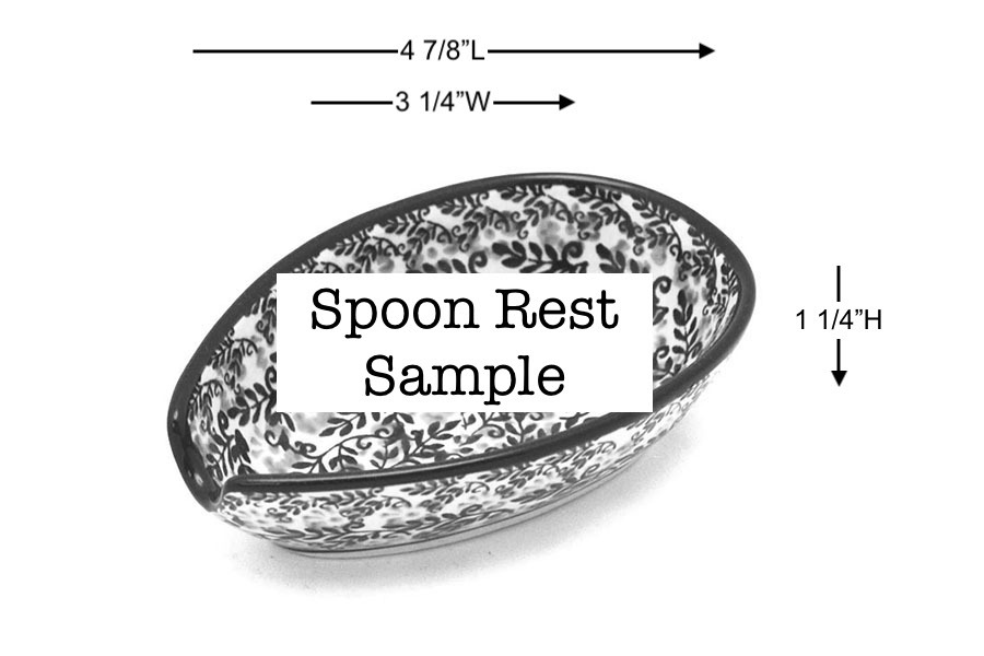Polish Pottery Spoon Rest - Wild Indigo Image a