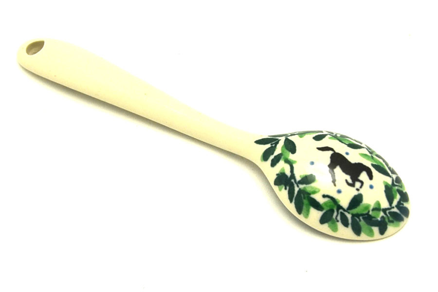 Polish Pottery Spoon - Small - Dark Horse Image a