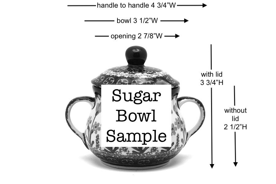 Polish Pottery Sugar Bowl - Morning Glory Image a