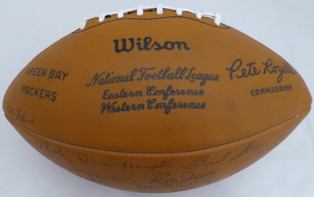 Bart Starr Autographed Signed 1969 Green Bay Packers Team Football With 50  Total Signatures Including PSA/DNA