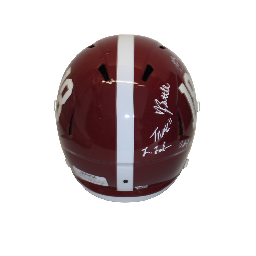 2021 Alabama Crimson Tide Team Autographed Signed Riddell Speed Full Size Replica Helmet with Jameson Williams and More - Fanatics and PSA/DNA Authentic Image a