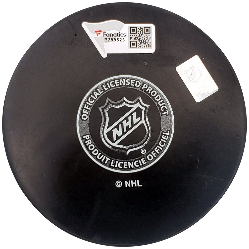Adam Larsson Autographed Official Seattle Kraken Logo Hockey Puck Fanatics Holo #200861 Image a