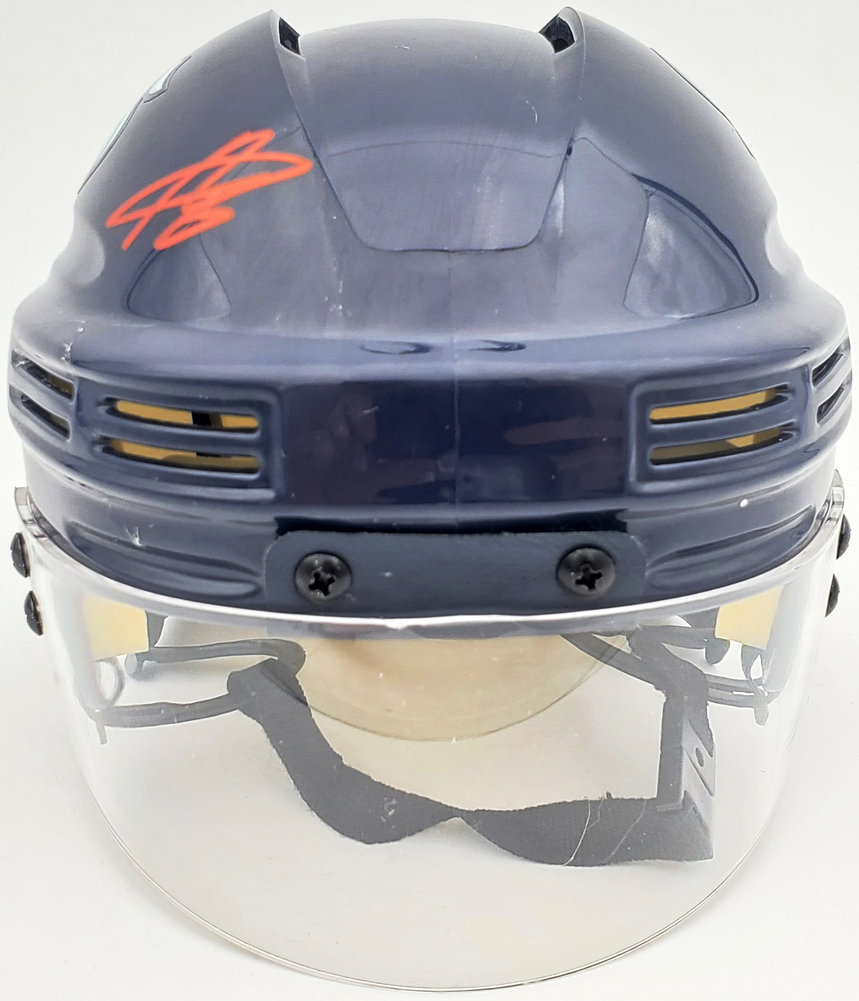 Adam Larsson Autographed Seattle Kraken Blue Mini Helmet Fanatics Holo #200301 Image a