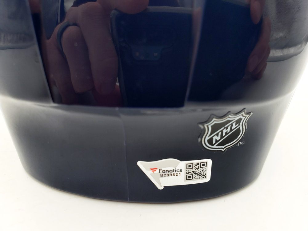 Adam Larsson Autographed Seattle Kraken Blue Mini Helmet Fanatics Holo #200301 Image a