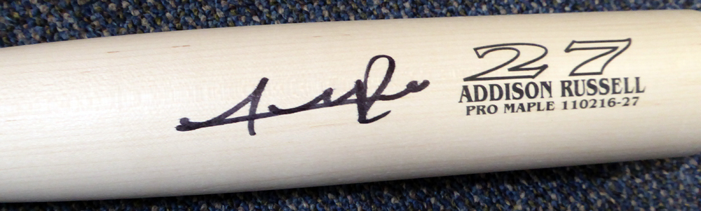 Addison Russell Autographed Zinger Game Model Bat MLB Holo #115046 Image a