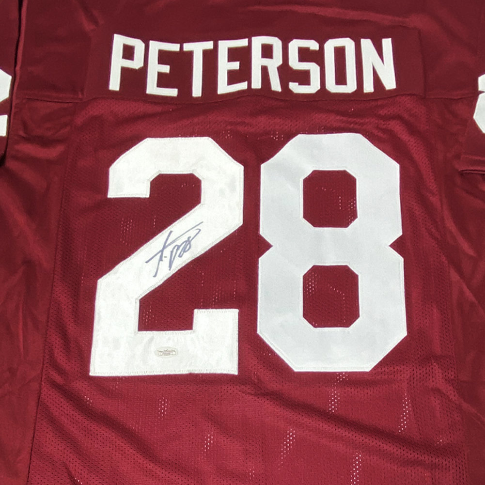Adrian Peterson Autographed Signed Oklahoma Sooners Football Jersey- JSA Authentic Image a