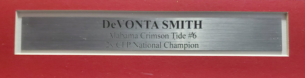 Alabama Crimson Tide Devonta Smith Autographed Framed Red Jersey Beckett Beckett Image a