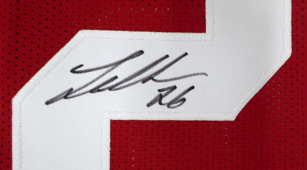 Alabama Crimson Tide Landon Collins Autographed Red Jersey Beckett Beckett Image a