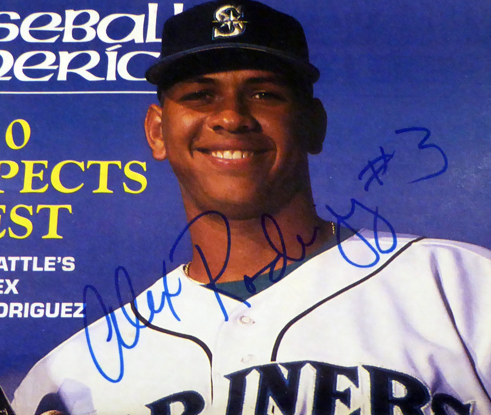 Alex Rodriguez Autographed Signed Baseball America Magazine Seattle Mariners #3 Vintage Rookie Era Beckett Beckett Image a