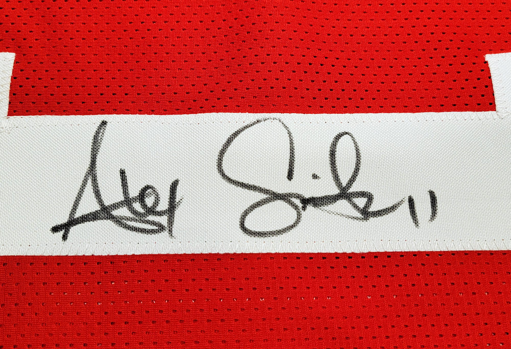 San Francisco 49Ers Alex Smith Autographed Red Jersey Beckett Beckett Witness #208237 Image a