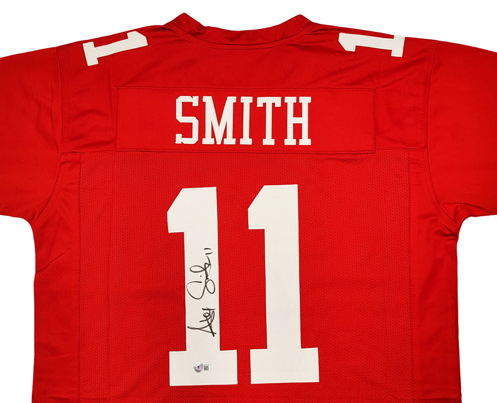 San Francisco 49Ers Alex Smith Autographed Red Jersey Beckett Beckett Witness #208237 Image a