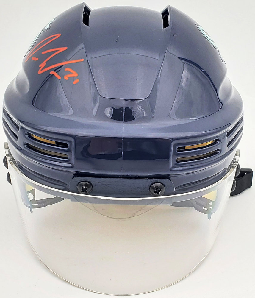 Alexander Wennberg Autographed Seattle Kraken Blue Mini Helmet Fanatics Holo #200302 Image a