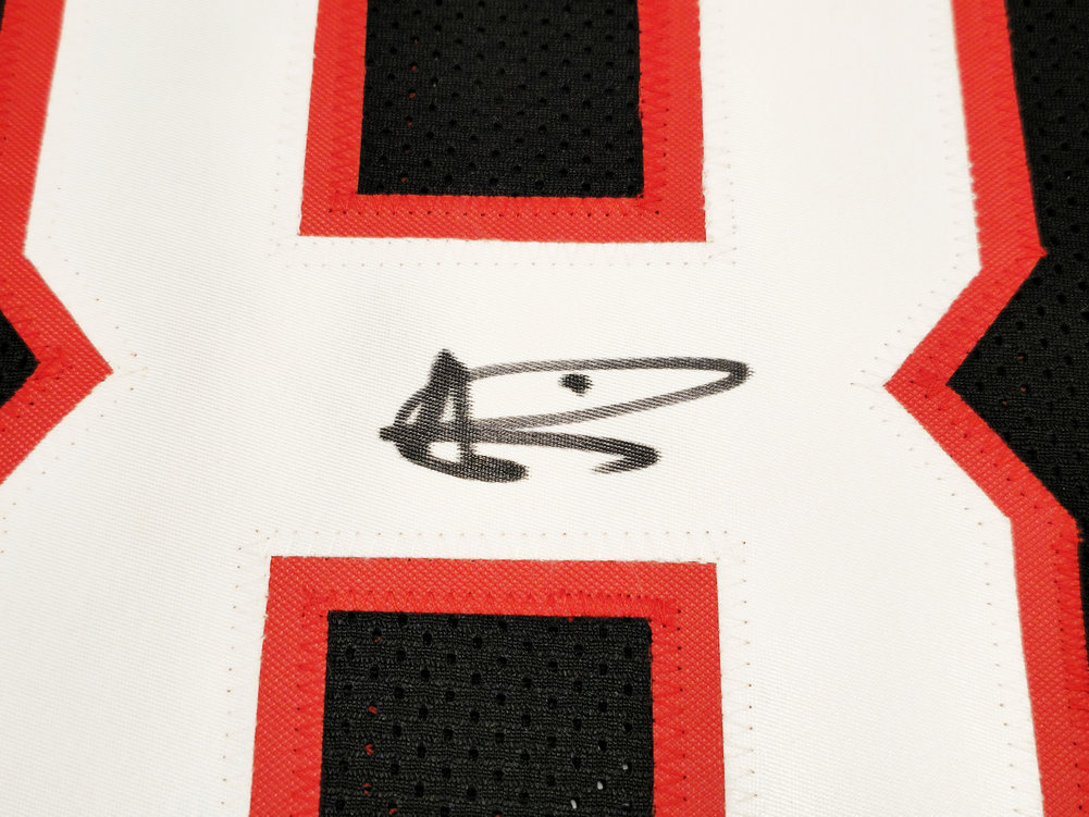Atlanta Falcons Andre Rison Autographed Black Jersey "84 Td" JSA Image a