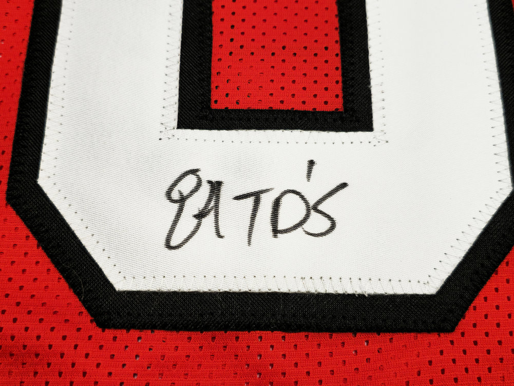 Atlanta Falcons Andre Rison Autographed Red Jersey "84 Td" JSA Image a