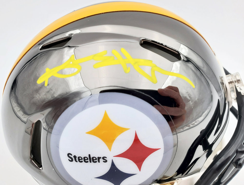 Antonio Brown Autographed Signed Pittsburgh Steelers Black Chrome Speed Mini Helmet Beckett Beckett Image a