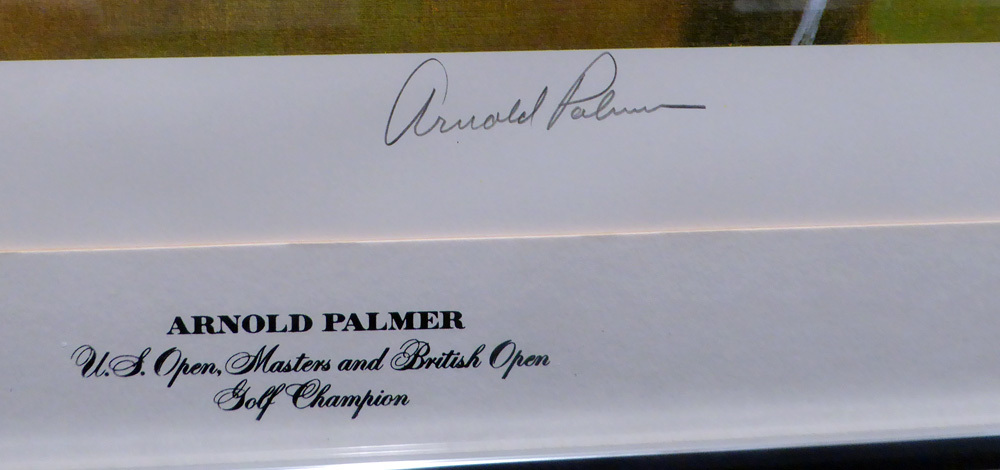 Arnold Palmer Autographed Signed Framed 21x24 Lithograph Photo - Beckett Authentic