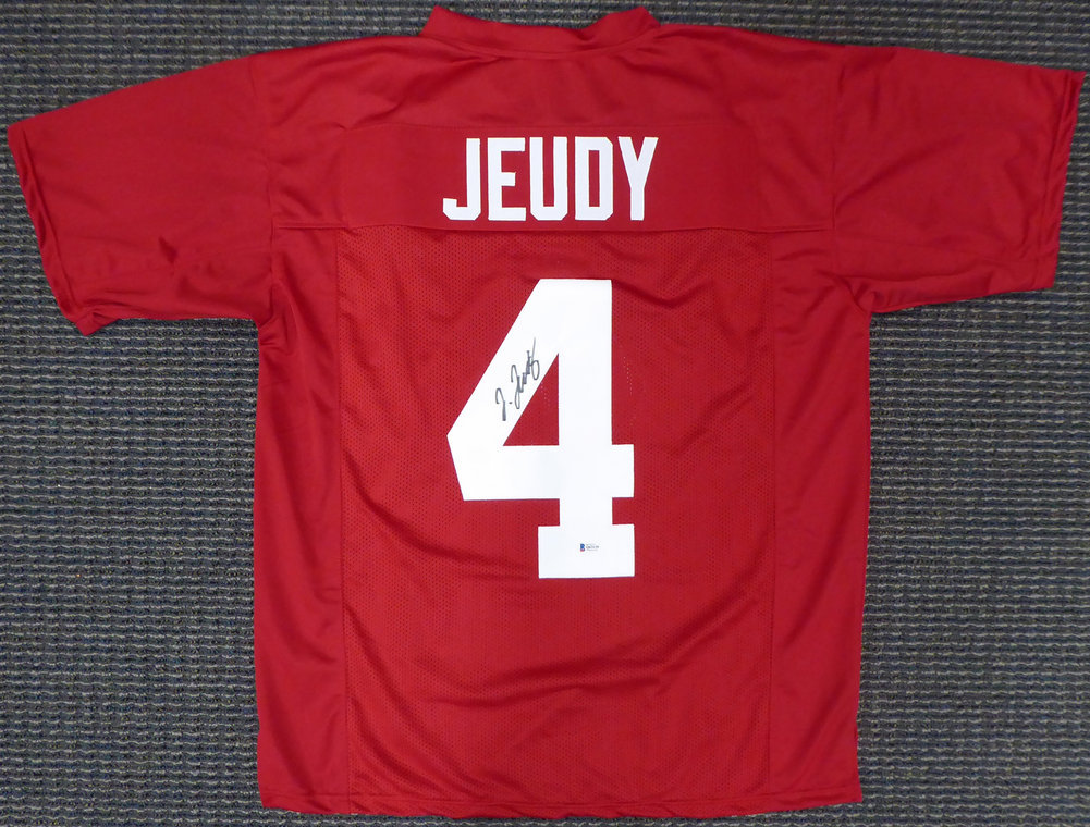 Jerry Jeudy Autographed Signed Alabama Crimson Tide Red Jersey Beckett ...