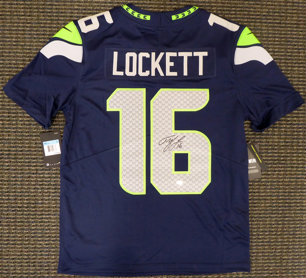 Tyler Lockett Autographed Signed Seattle Seahawks Blue Nike Twill ...