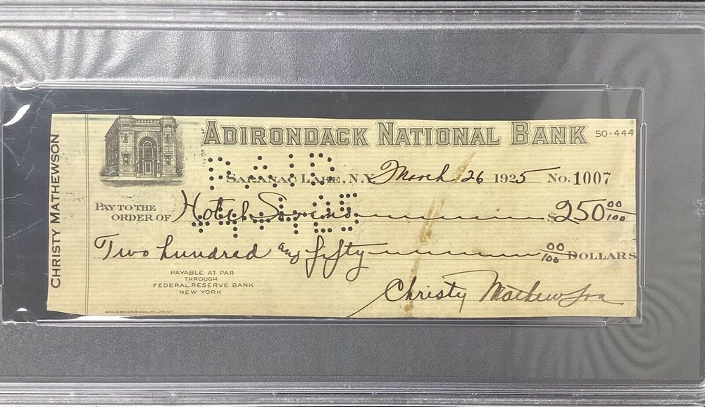 Babe Ruth Autographed Signed Check Baseball HOF Christy Mathewson Cobb + PSA/DNA Auto Mint 9 Image a