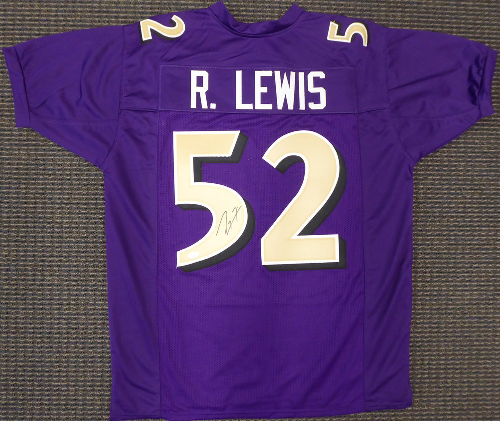 Baltimore Ravens Ray Lewis Autographed Purple Jersey JSA Image a