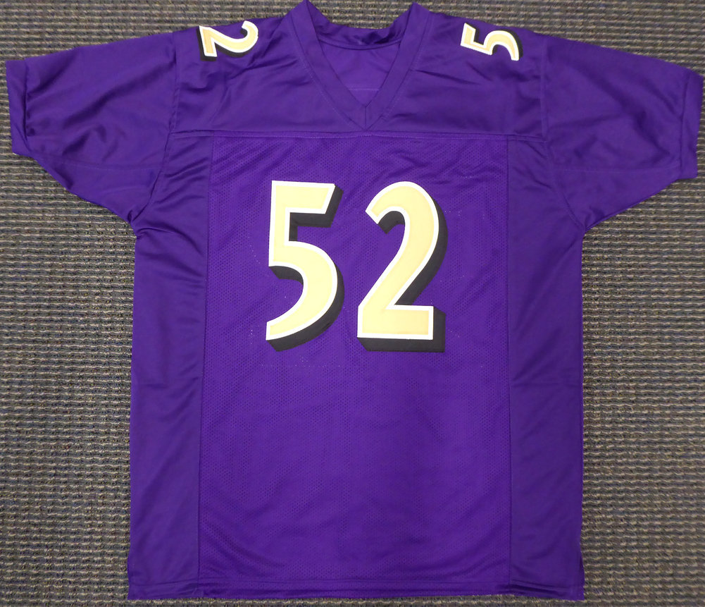 Baltimore Ravens Ray Lewis Autographed Purple Jersey JSA Image a