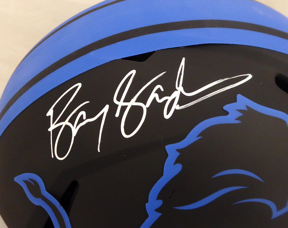 : Barry Sanders Autographed Lions Speed Flex Lunar Eclipse  Full-Size Football Helmet - BAS COA : Collectibles & Fine Art