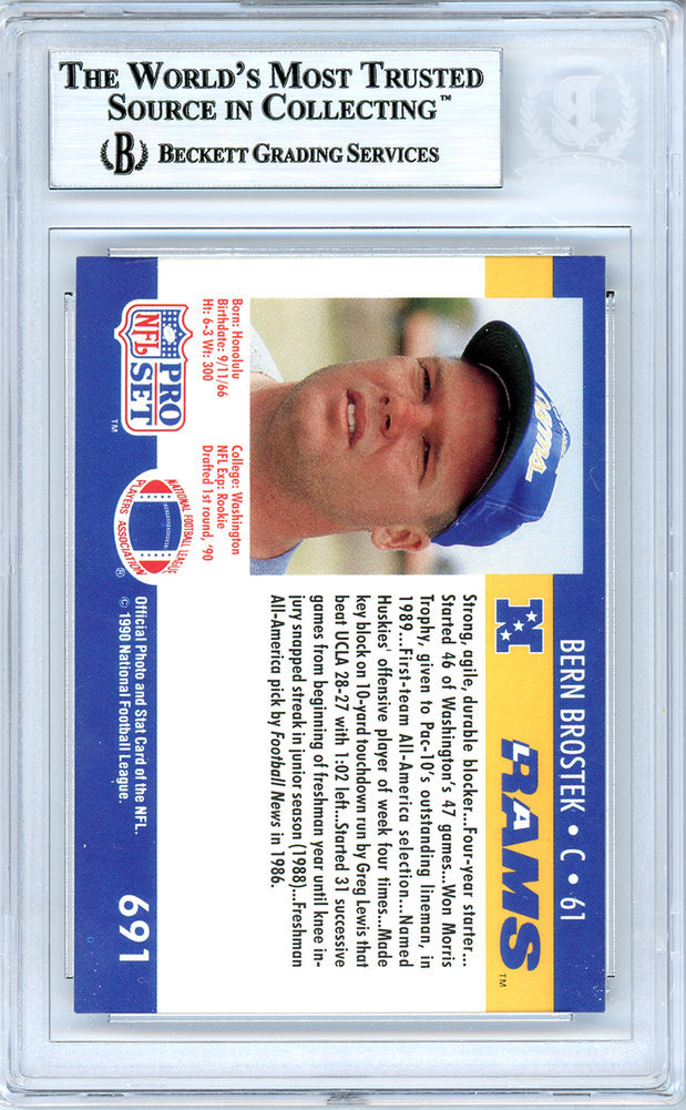Bern Brostek Autographed Signed 1990 Pro Set Rookie Card 691 Los