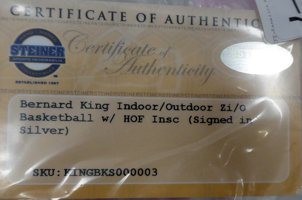 Bernard King Autographed Signed Spalding I/O Basketball New York Knicks "HOF 2013" Steiner Image a