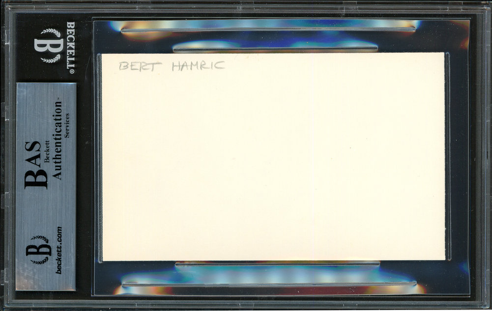 Bert Hamric Autographed 3X5 Index Card Brooklyn Dodgers Beckett Beckett Image a
