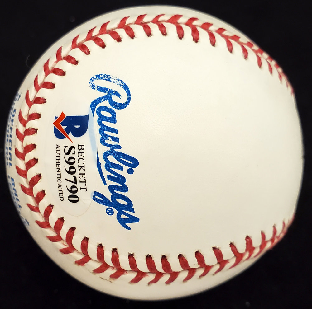 Bill Glynn Autographed Official Al Baseball Cleveland Indians Beckett Beckett Image a