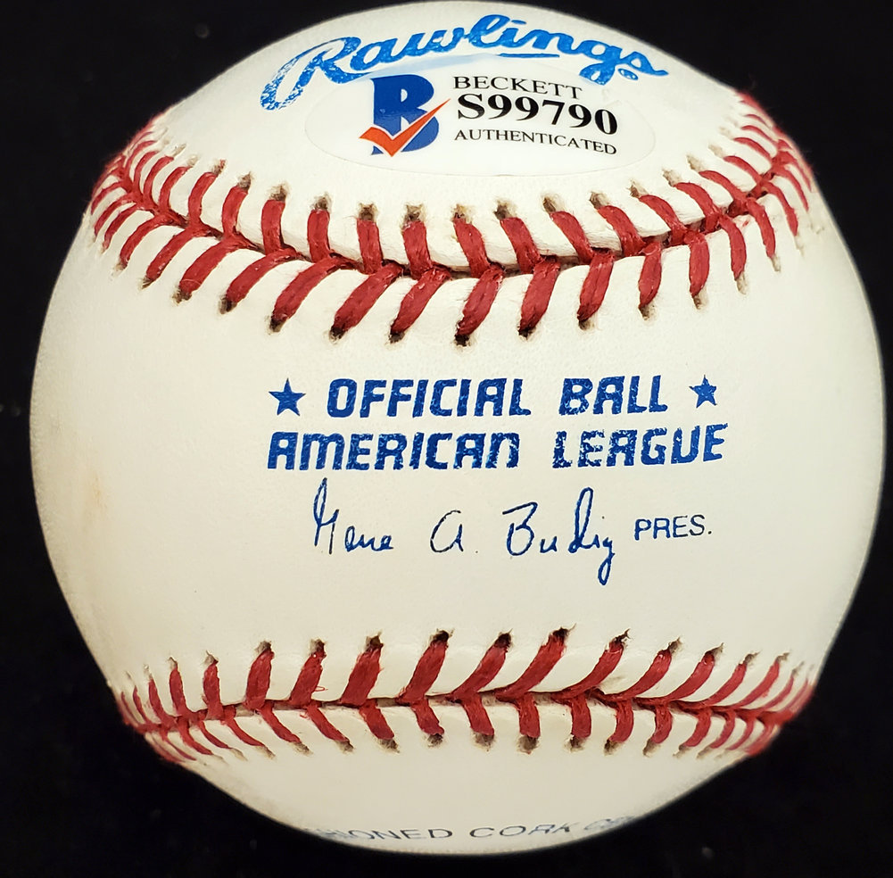 Bill Glynn Autographed Official Al Baseball Cleveland Indians Beckett Beckett Image a