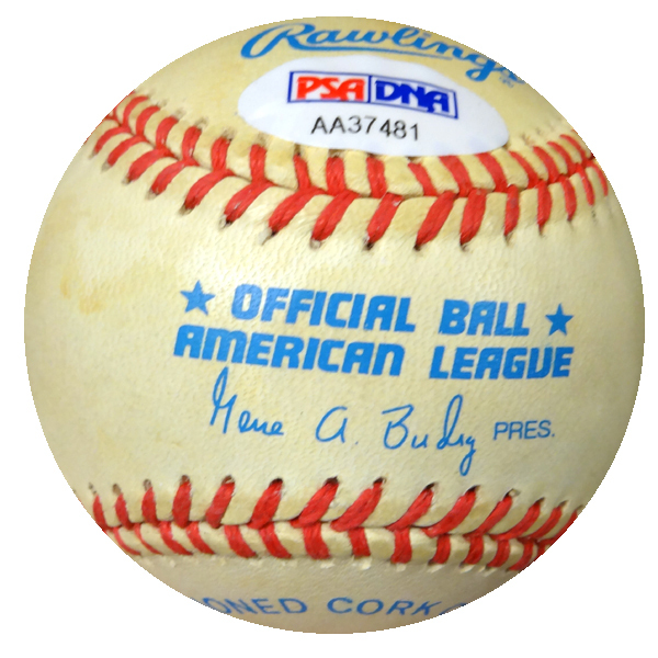 Billy Hoeft Autographed Official Al Baseball Detroit Tigers PSA/DNA Image a