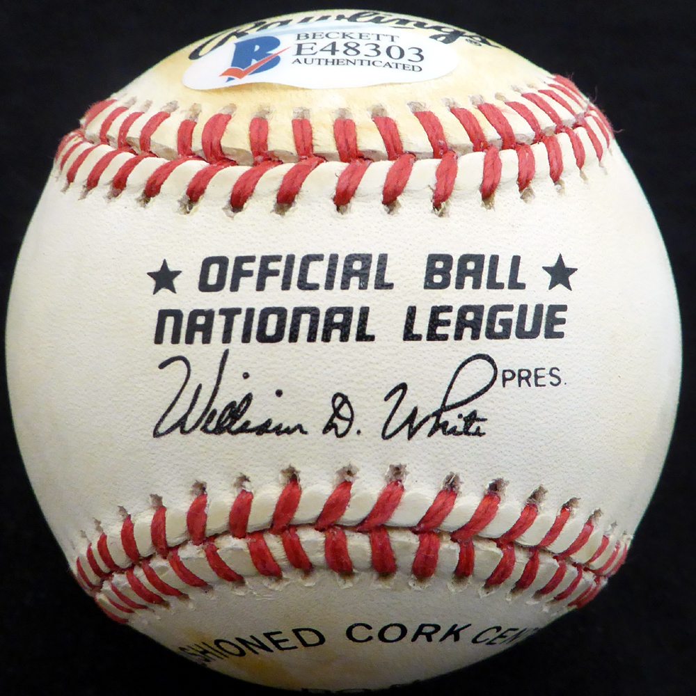 Billy Loes Autographed Official Nl Baseball Brooklyn Dodgers Beckett Beckett Image a