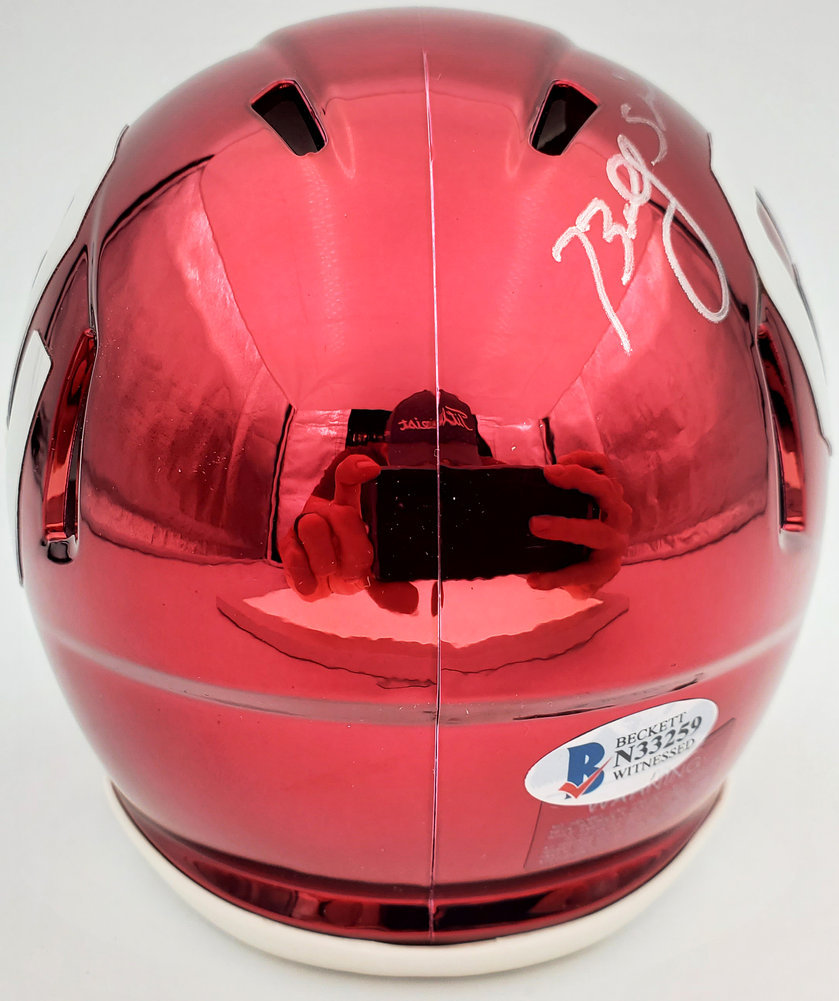 Billy Sims Autographed Signed Oklahoma Sooners Chrome Speed Mini Helmet 78 Heisman Beckett Beckett Image a