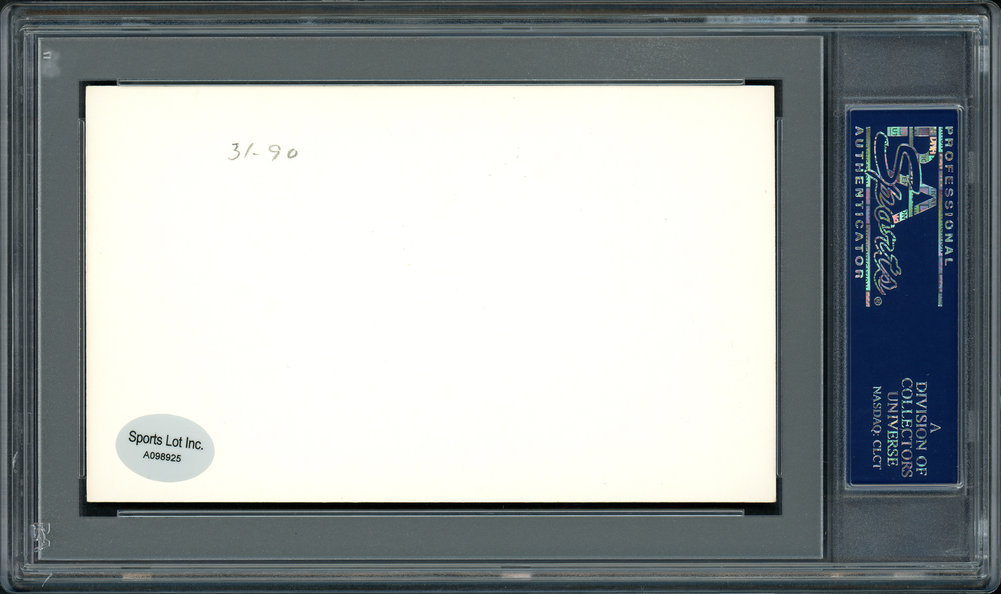 Billy Sullivan Jr. Autographed Signed 3X5 Index Card Cleveland Indians, Brooklyn Dodgers PSA/DNA Image a