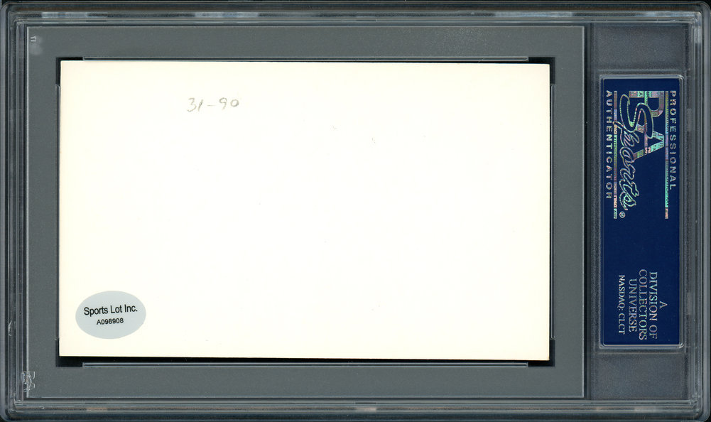 Billy Sullivan Jr. Autographed Signed 3X5 Index Card Cleveland Indians, Brooklyn Dodgers PSA/DNA Image a