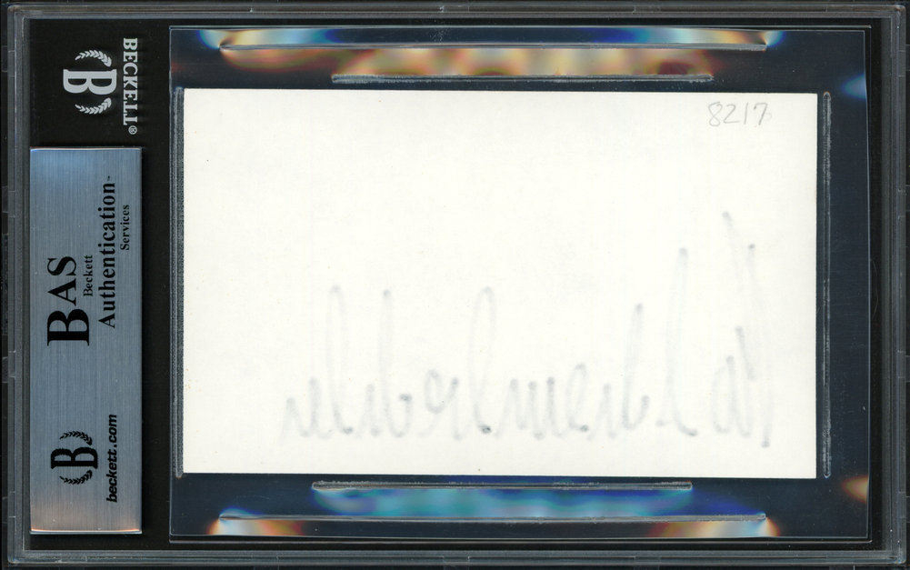 Bo Schembechler Autographed 3X5 Index Card Michigan Beckett Beckett Image a