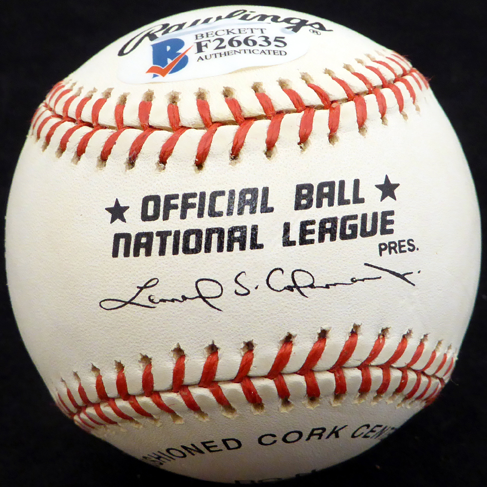 Bob Dillinger Autographed Official Nl Baseball St. Louis Browns Beckett Beckett Image a