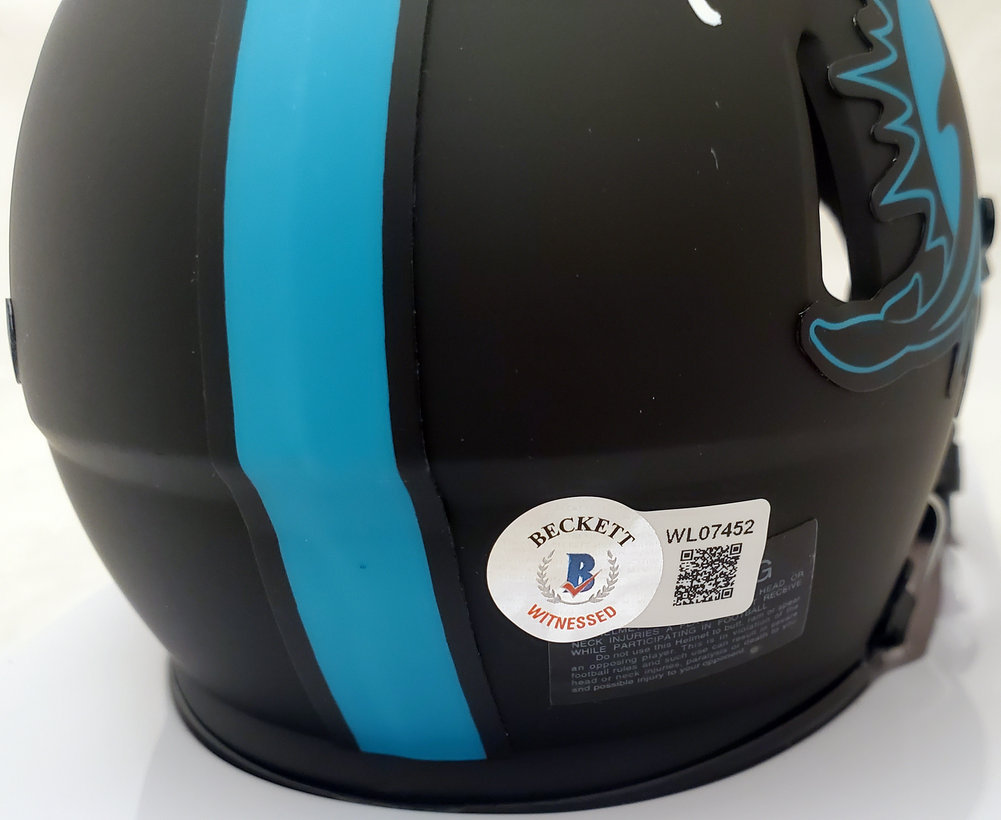 Bob Griese Autographed Signed Miami Dolphins Eclipse Black Speed Mini Helmet Beckett Beckett Qr Image a
